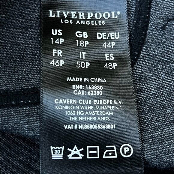 LIVERPOOL PLAID CROPPED DRESS PANTS WOMEN’S 14/32 Petite Gray High Rise Stretch - Picture 9 of 15